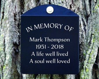 Memorial Tree Plaque, Personalized Tree Sign, In Memory of Father, Father Memorial, Remembrance, Custom Tree Marker, Tree Tag, Big Tree