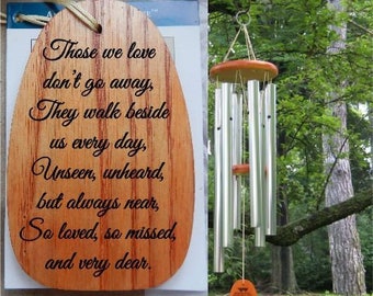 Personalized Those We Love Wind Chime, Sympathy Windchime, Engraved Memorial Chimes, Woodstock Amazing Grace Chime, Gift For Loss of Mom Dad
