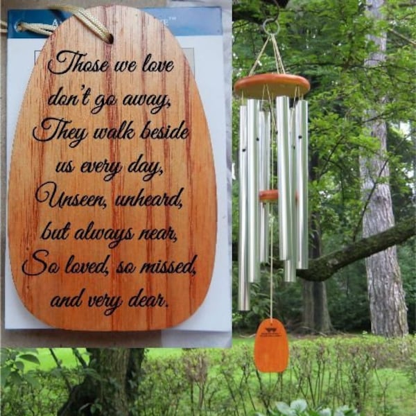 Personalized Those We Love Wind Chime, Sympathy Windchime, Engraved Memorial Chimes, Woodstock Amazing Grace Chime, Gift For Loss of Mom Dad