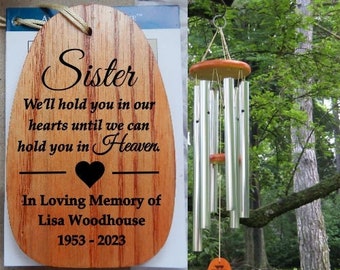 Loss of Sister Memorial Gift, Personalized Wind Chimes, Sister Condolence Gift, Sister Funeral Gift, Bereavement Sister Sympathy Gift Idea