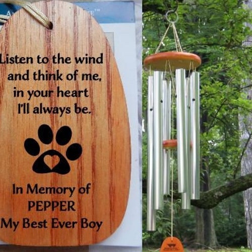 Loss of Dog Memorial Wind Chime Made in USA Listen to the Etsy
