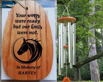 Your Wings Were Ready Horse Memorial Wind Chime, Loss of Horse Sympathy Gift, Personalized Horse Remembrance, Horse Sympathy Gift Memorial