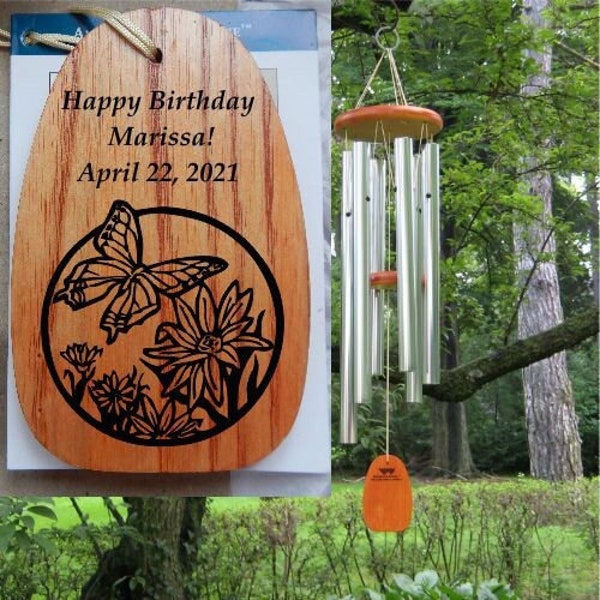 Birthday Wind Chimes Personalized, Birthday Gift for Her, Birthday Gift Ideas for Woman, Happy Birthday Windchimes for Gardener, for Friend