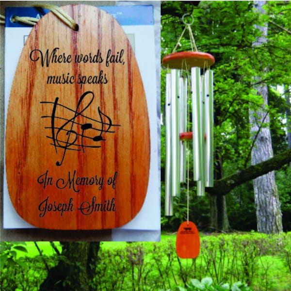 Sympathy Gift For Music Lover, Personalized Wind Chimes, Musician Gift, Where Words Fail Music Speaks, Musician, Music Lover Gift Teacher