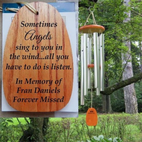 Personalized Angel Sympathy Gift, Memorial Wind Chimes, Christian Memorial Gift, In Memory of Remembrance Funeral Gift, Bereavement Chimes