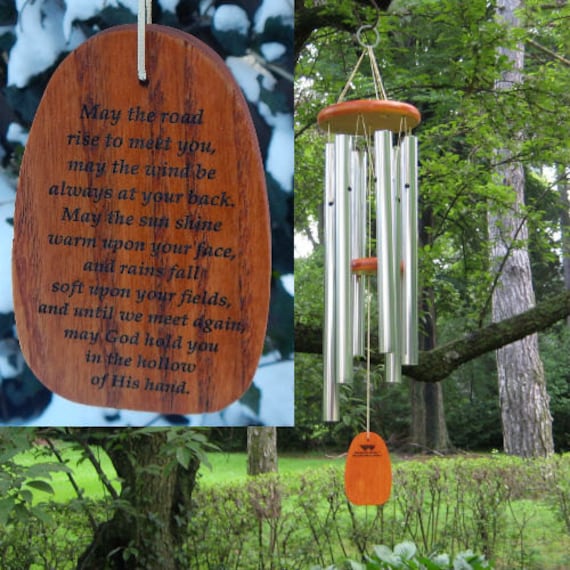Irish Blessing Wind Chimes, Celtic Cross, May the Road Rise To Meet You, Irish Prayer, Funeral Poem, Irish Wake Memorial Poem, Personalized