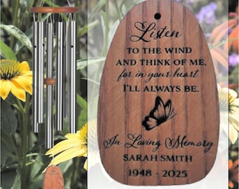 Butterfly Sympathy Gift Loss of Mother Memorial Gift Daughter Bereavement Gift, Listen to the Wind, Personalized Funeral Gift Idea Woodstock
