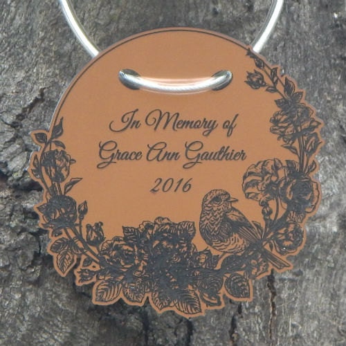 Tree Charm™ "Love Bird" Custom Tree Dedication Marker - Tree Tag, Engraved Tree Marker, Memorial Tree, Earth Day School Gifts, Tree Plaque