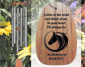 Listen to the Wind Horse Memorial Wind Chime, Loss of Horse Sympathy Gift, Personalized Horse Remembrance Gift, Horse Sympathy Gift Memorial