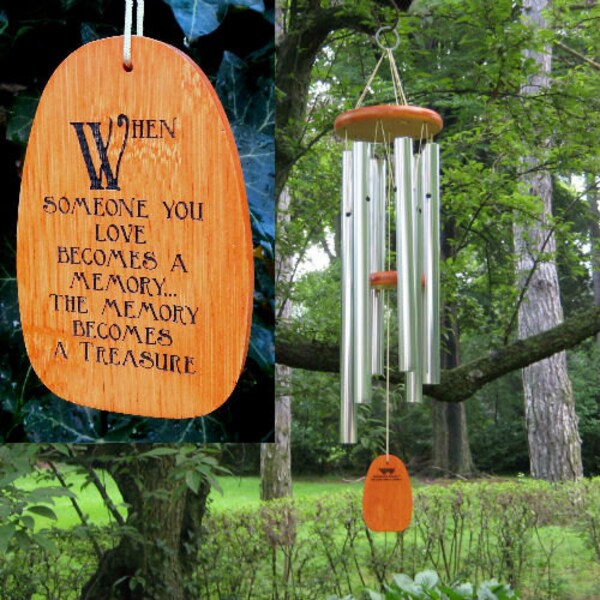 Personalized wind chimes - custom wind chimes - engraved - memorial, sympathy