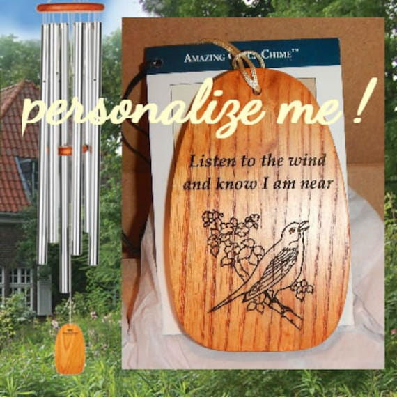 LARGE Personalized wind chimes custom wind chimes engraved Etsy