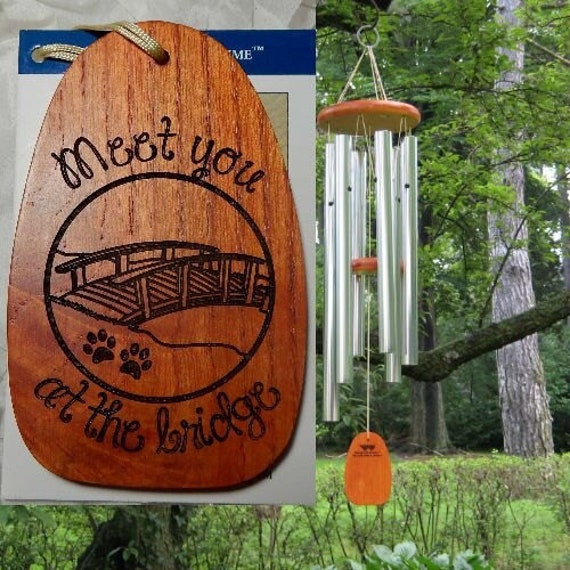 Rainbow Bridge Wind Chimes, Dog Loss Gift, Pet Loss, Dog Memorial In Memory of Pet Memorial Gift, Dog Death Present, Garden Remembrance Gift