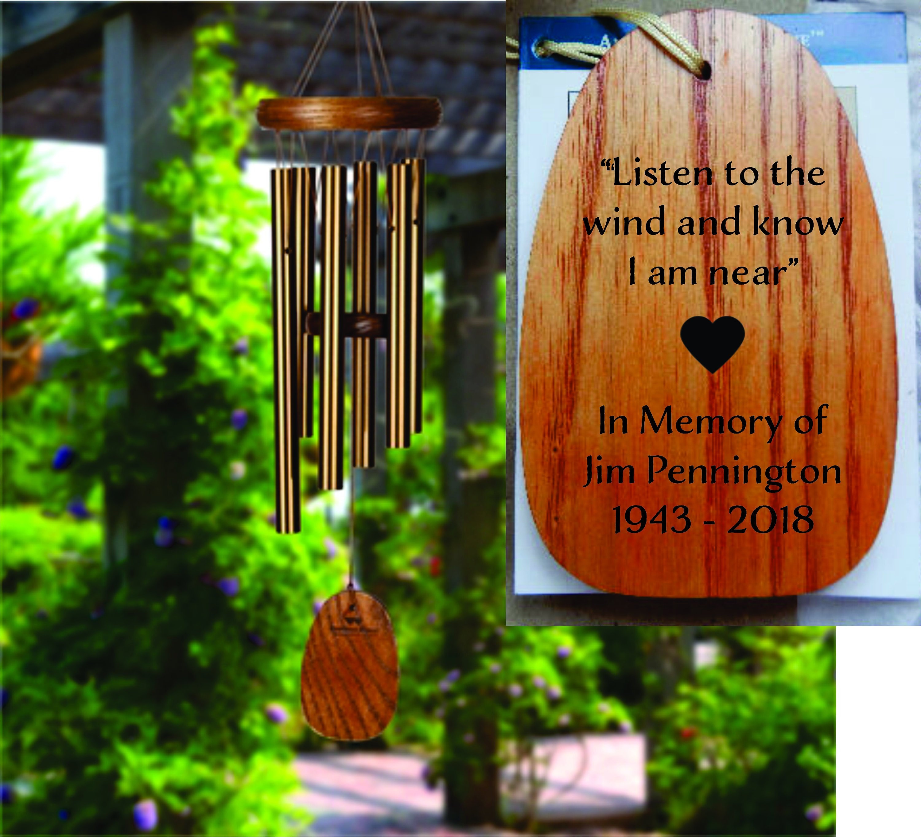 Memorial wind chimes for father sales