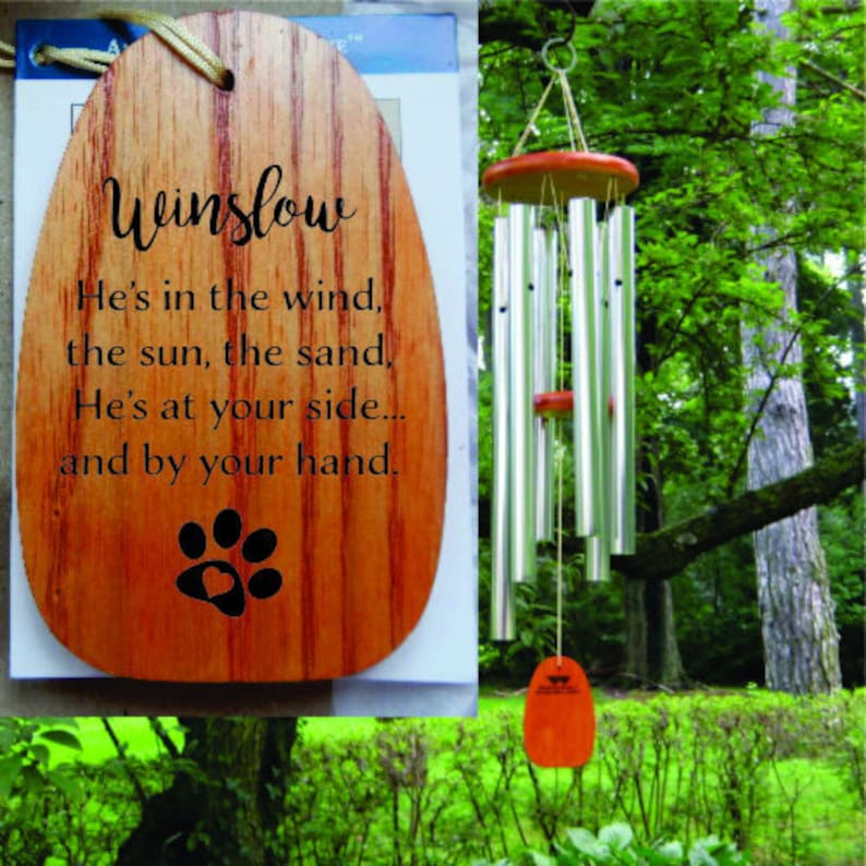 Personalized Wind Chime Dog Loss Pet Loss Pet Memorial Dog Etsy