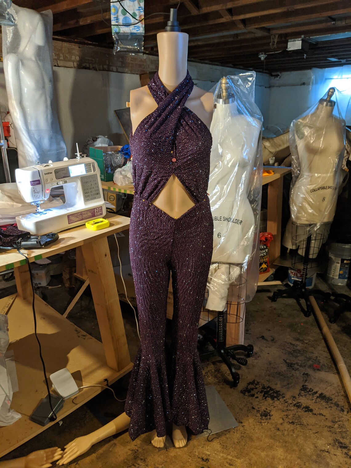 Selena Quintanilla Purple Glitter Jumpsuit Costume Etsy