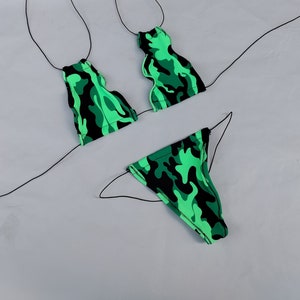 Exotic Dancewear Camo String Set Gia  | Rave Wear, Stripper Outfits