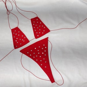 Exotic Dancewear Stardust Red Gia | Rave Wear, Rhinestones Stripper Outfits