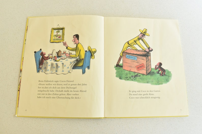 Neugierige George In Deutsch Hardcover Vintage Kinderbuch Coco Etsy