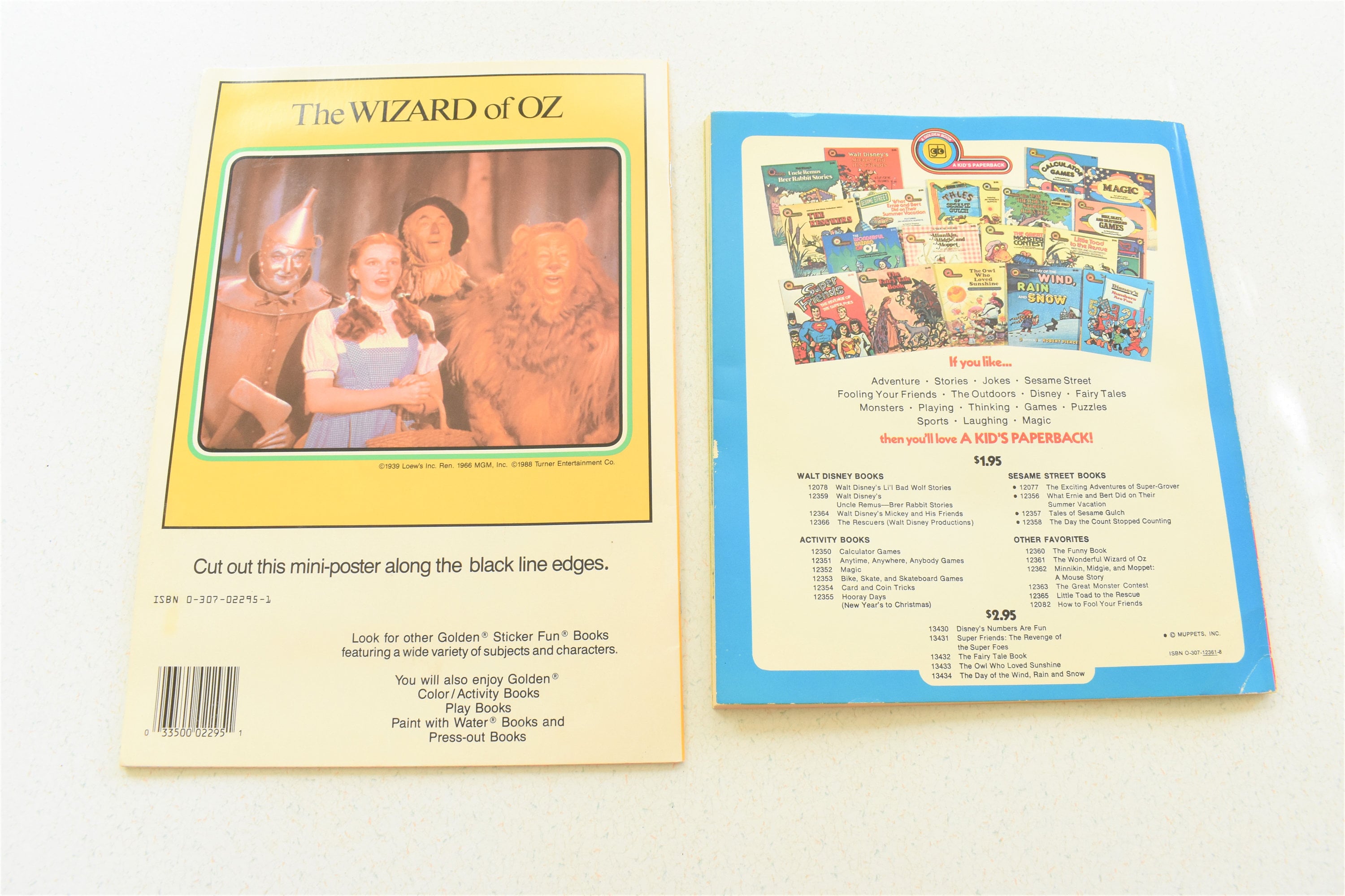 Set of 2 Golden Book Vintage Wizard of Oz Books the Wizard of Oz