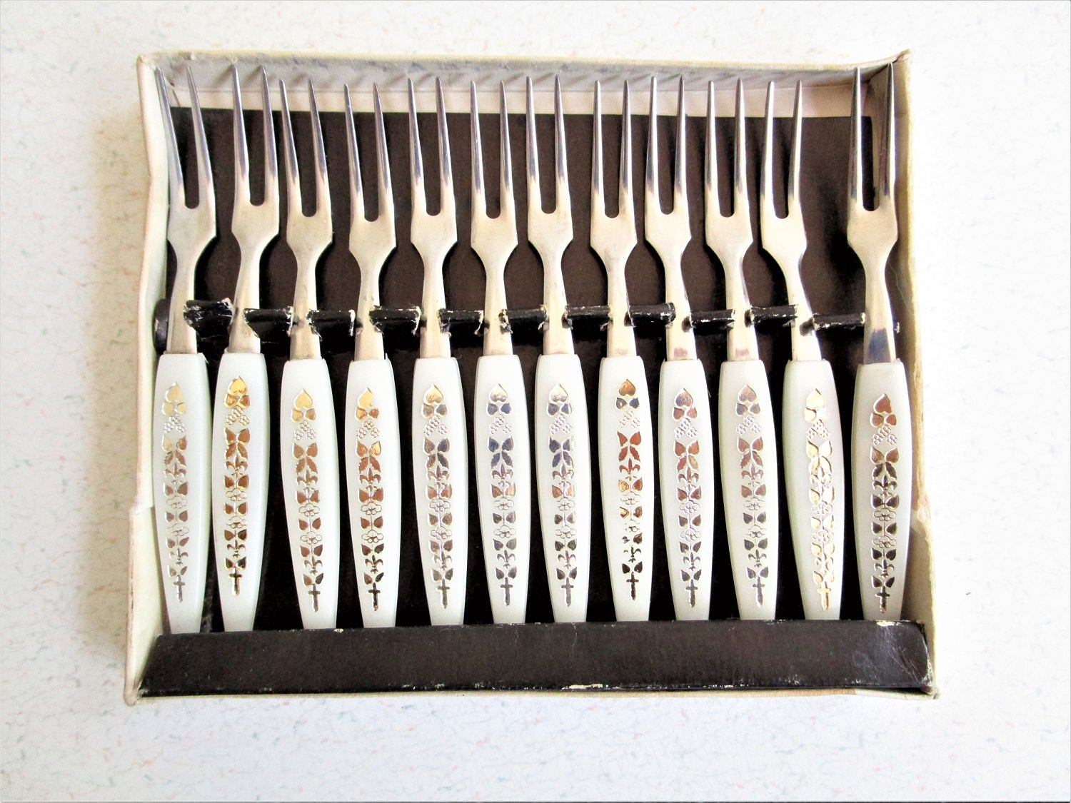 Set of 12 Vintage Cocktail Forks Corn on the Cob Holders Made Etsy