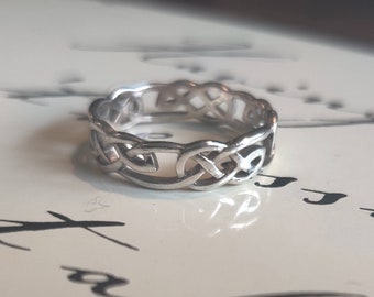 Celtic Knot Band - 925 Silver Sterling Triquetra Promise Ring - 6mm - Etsy