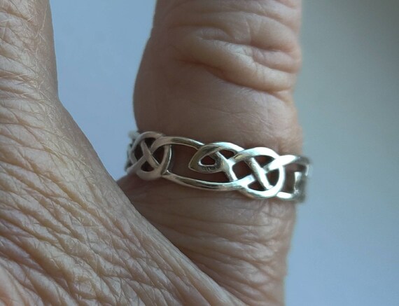 Celtic Knot Sterling Silver Band Ring Detail Fine… - image 2