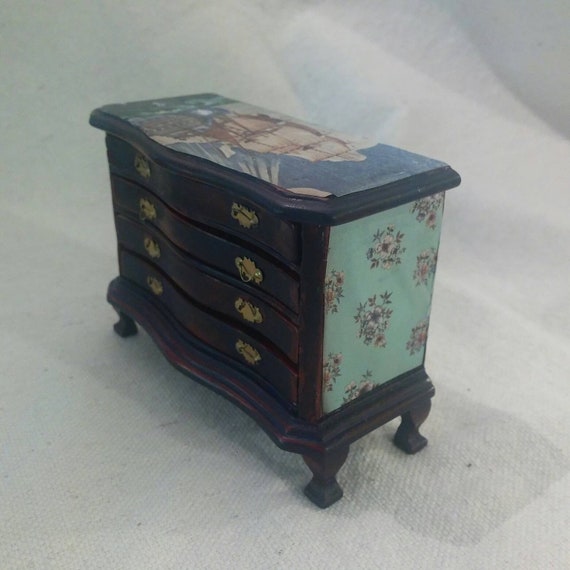 Miniature 1 12 Side Board Dresser Unique Chest Rare 1 Of A Etsy