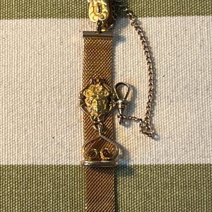 Antique Art Nouveau 10k Rolled Gold Woman Engraved Monogram Intaglio Fob or chatelaine Stunning  Amazing Detail Condition Free Ship in US