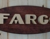 1950 Dodge Fargo Emblem Oval Wall Plaque-Unique scroll saw automotive art created from wood for your garage, shop or man cave.