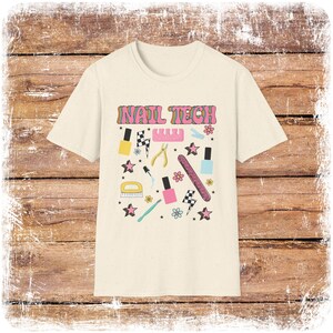 Retro Nail Tech Shirt, Nail Artist T-shirt, Gift for Nail Artist, Manicurist T-shirt