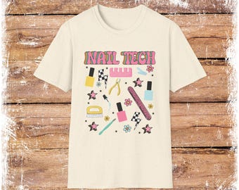 Retro Nail Tech Shirt, Nail Artist T-shirt, Gift for Nail Artist, Manicurist T-shirt