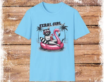 Feral Girl Tropical Vibe T-Shirt, Unisex Graphic Tee, Summer Beachwear, Trendy Casual Wear, Gift for Animal Lovers
