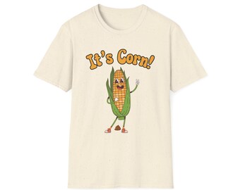 うんち絵文字付きトウモロコシTシャツ｜面白いトウモロコシデザイン