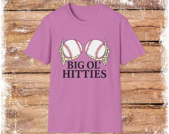 Baseball breasts graphic T-Shirt | Big Ol' Hitties design