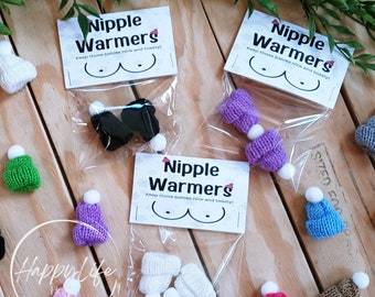 Nipple Warmers Gag Gift, Novelty Prank, White Elephant Gift, mini hats