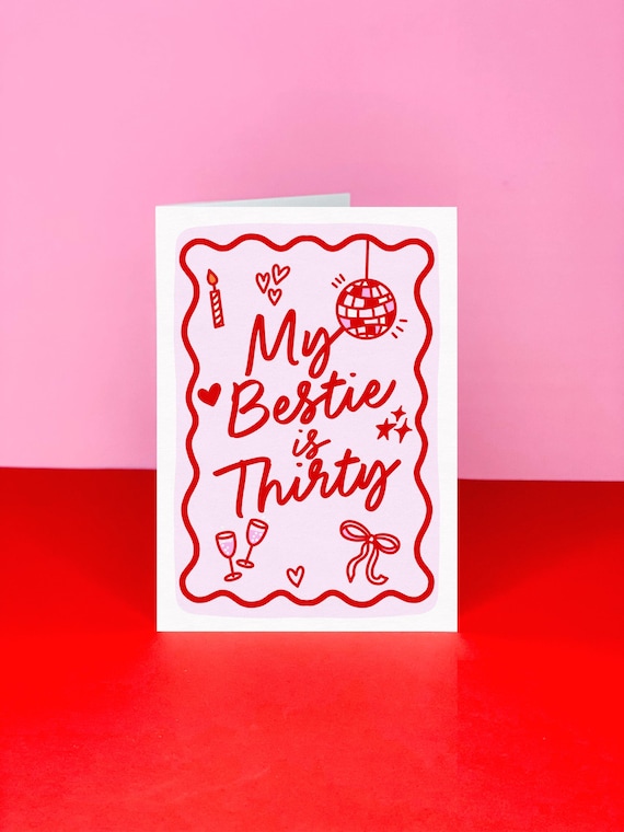 Birthday card for Best Friends thirtieth - Thirtieth birthday - 30th birthday card - Goodbye twenties - Milestone - Bestie 30th birthday