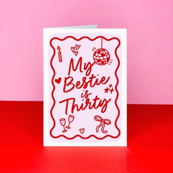 Birthday card for Best Friends thirtieth - Thirtieth birthday - 30th birthday card - Goodbye twenties - Milestone - Bestie 30th birthday