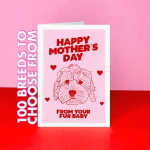 Mother's Day card from Fur Baby - Mother's Day card from the Dog - Doggy Mothers day card - Card for dogs dog mum - Card from the dog