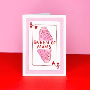 Queen of Mams Mother's Day card - Playing cards style Card - Mam card - Mother's Day card for Mam - Queen card - Card for mam - Mothers day