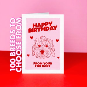 BIRTHDAY CARD from Fur Baby - Birthday card from the Dog - Doggy Bday card - Card for dogs dog mum - Card from the dog - Birthday card dog