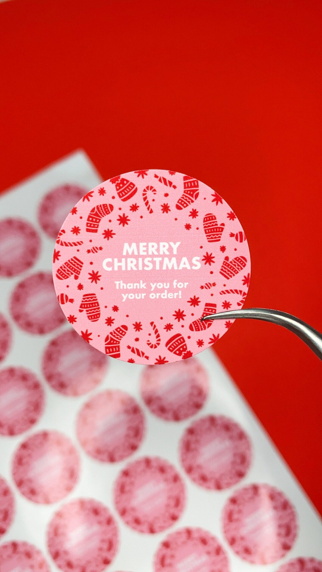 Merry Christmas Stickers Christmas Business Stickers 37mm - Etsy UK