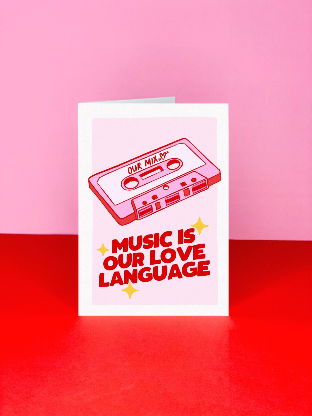 Music Love Language Valentine's Card: Retro Cassette Tape - Etsy