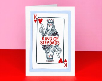 King of Stepdads Father's Day card - Playing cards style Card - Stepdad card - Father's Day card for Stepdad - King card - Card for Stepdad