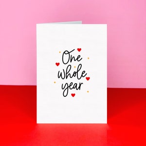 One whole year Card Anniversary Card 1st Anniversary Card First Anniversary Card for Husband/ Wife Card for Partner Bild 1