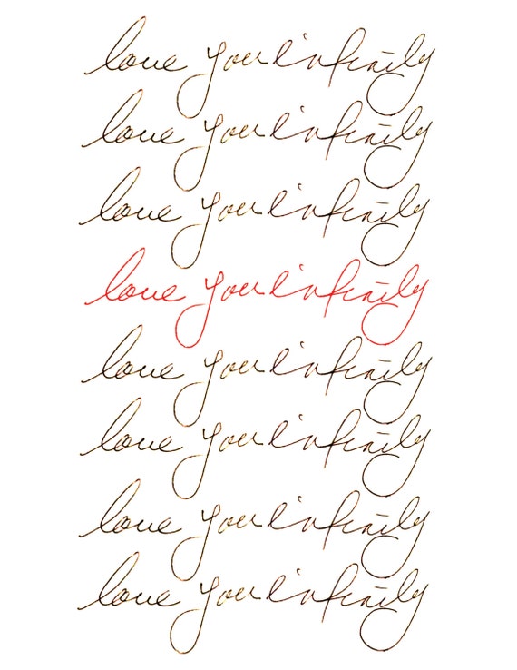 Digital Print I Love You Infinity Print Black White With Etsy