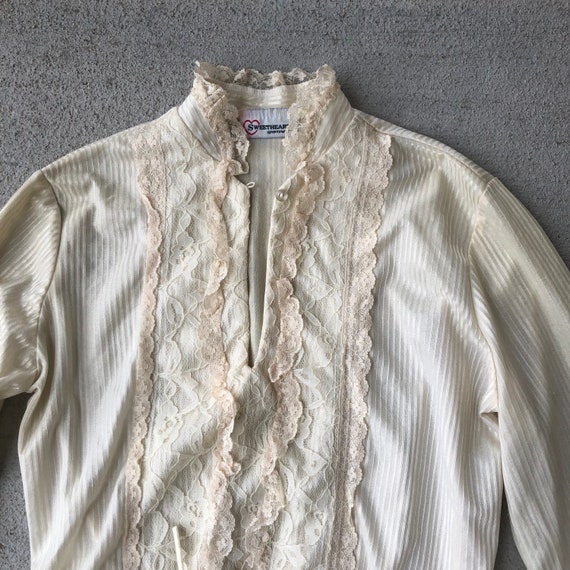 Stunning Vintage 70s Prairie Style Blouse Dainty … - image 3