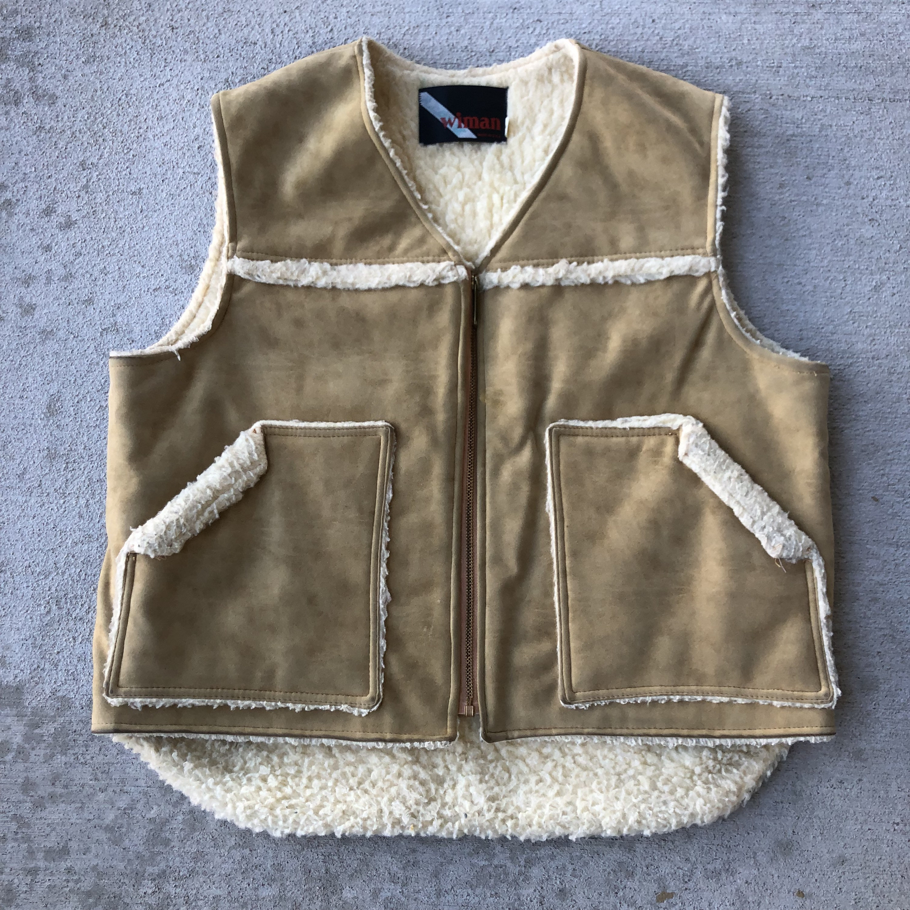 Vintage 70s/80s Sherpa Lined Wiman Zip up Vest Size Large - Etsy Vintage 70s/80s Sherpa Lined Wiman Zip up Vest Size Large - Etsy