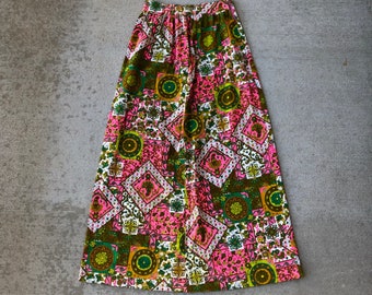 Stunning Vintage 60s Abstract Colorful Mod Skirt Size S