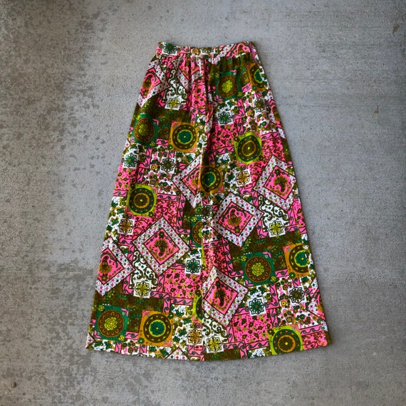 Stunning Vintage 60s Abstract Colorful Mod Skirt S