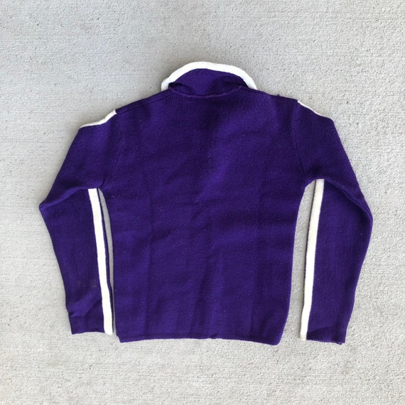 Vintage 40s/50s Royal Purple Varsity Sweater Pete… - image 4